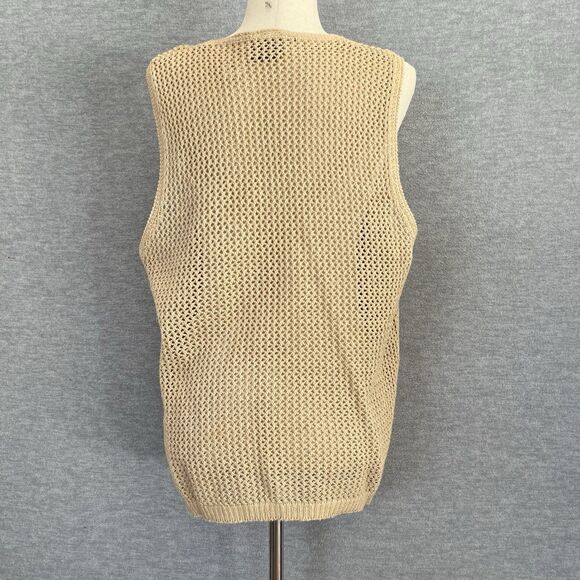 Jantzen Crochet Sweater Vest Womens M 3D Knit Floral Boho Hippie Cottagecore Vtg - Picture 8 of 15